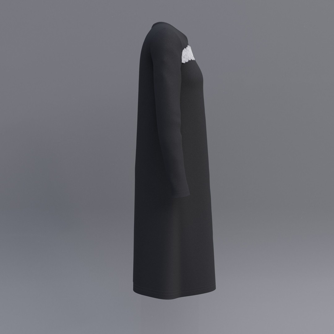 Sheath Dress 3D Model – Low Poly Female Clothing, PBR Textures - View 53