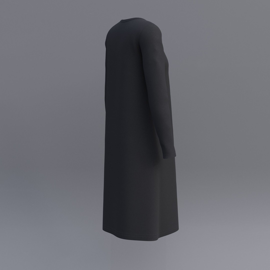 Sheath Dress 3D Model – Low Poly Female Clothing, PBR Textures - View 54