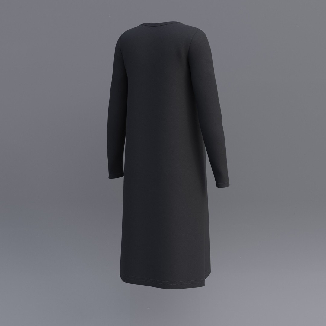 Sheath Dress 3D Model – Low Poly Female Clothing, PBR Textures - View 55