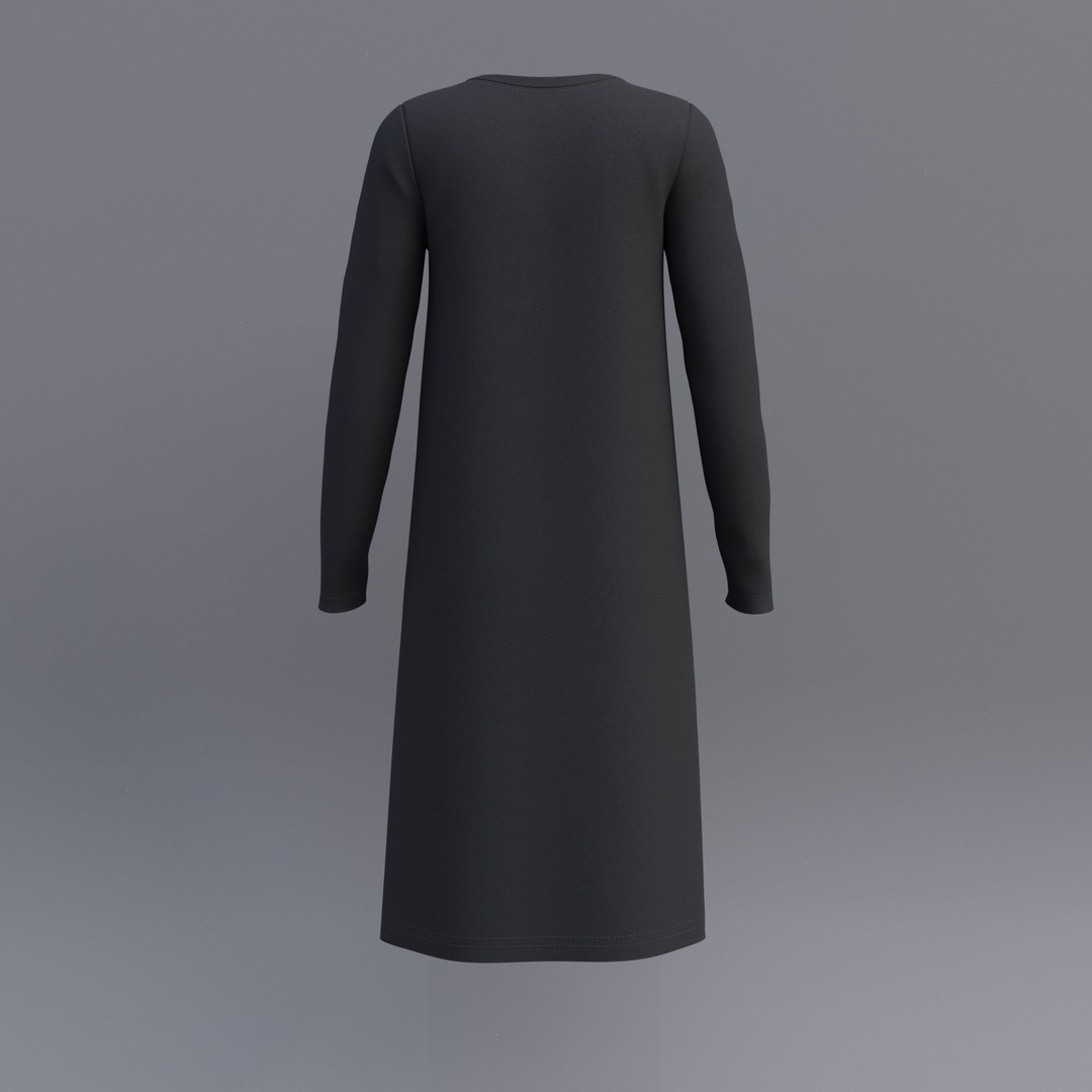 Sheath Dress 3D Model – Low Poly Female Clothing, PBR Textures - View 56