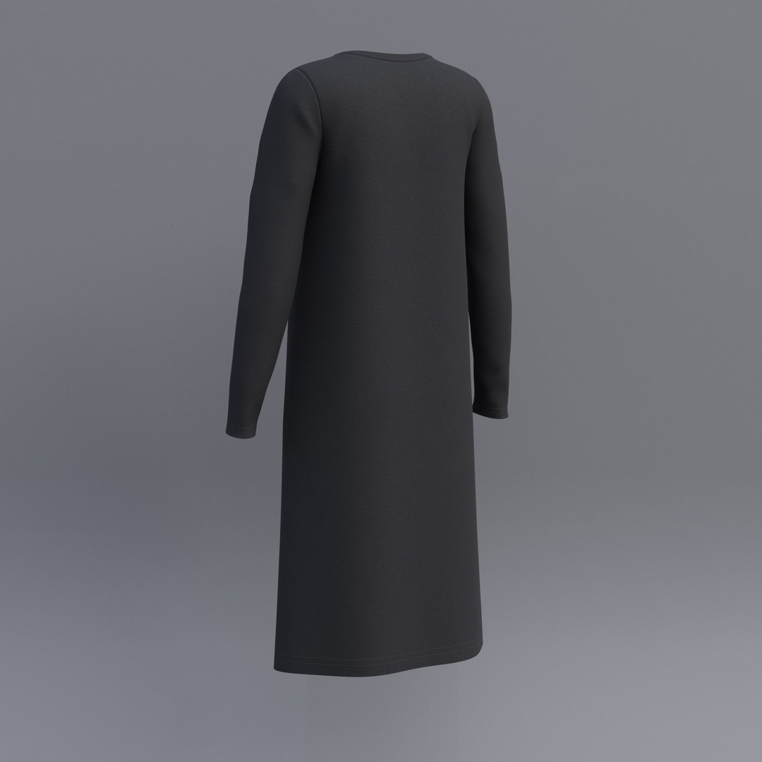 Sheath Dress 3D Model – Low Poly Female Clothing, PBR Textures - View 57