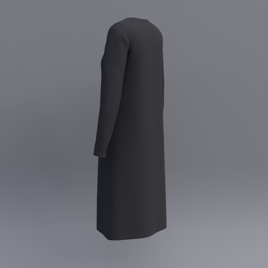 Sheath Dress 3D Model – Low Poly Female Clothing, PBR Textures - View 58