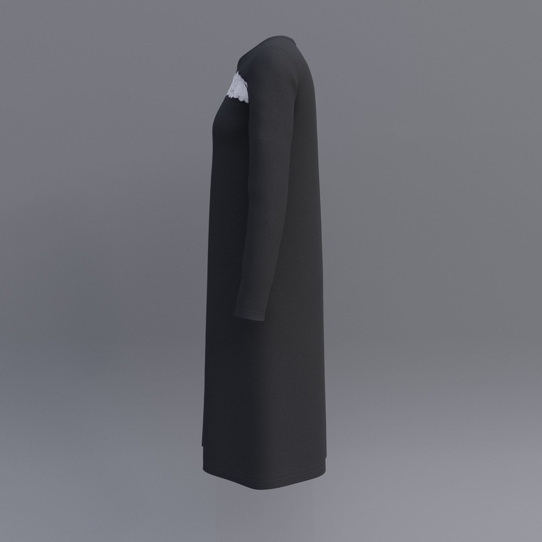 Sheath Dress 3D Model – Low Poly Female Clothing, PBR Textures - View 59