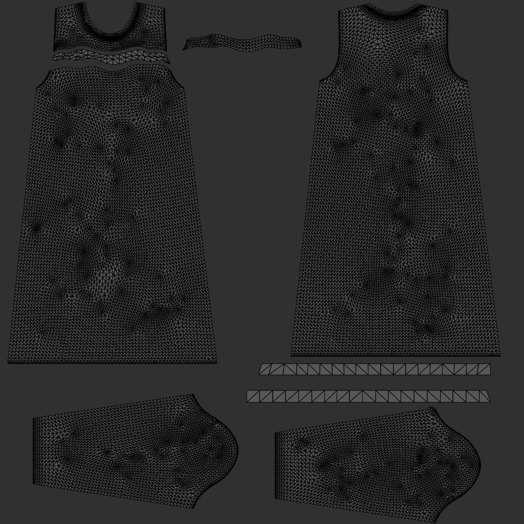Sheath Dress 3D Model – Low Poly Female Clothing, PBR Textures - View 66