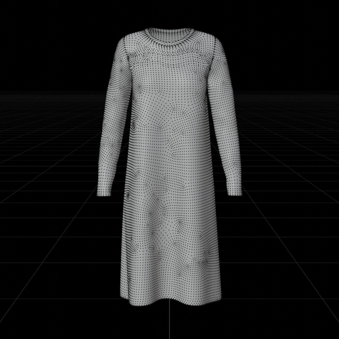 Sheath Dress 3D Model – Low Poly Female Clothing, PBR Textures - View 68