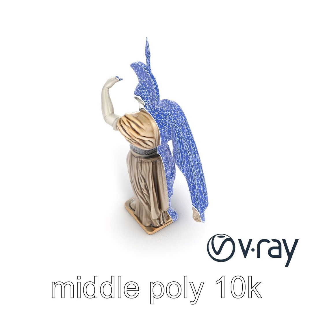 Heroic Roman Warrior Statue 3D Model – Low Poly PBR Game Asset, FBX - View 29