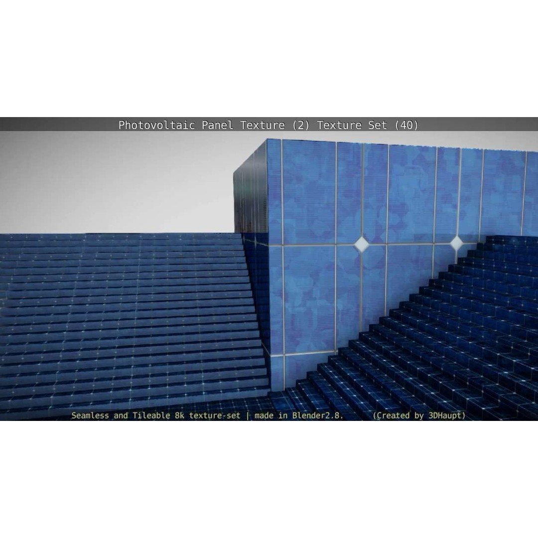 Photovoltaic Panel Texture 3D Model – Seamless 8K PBR Textures, FBX, OBJ - View 104