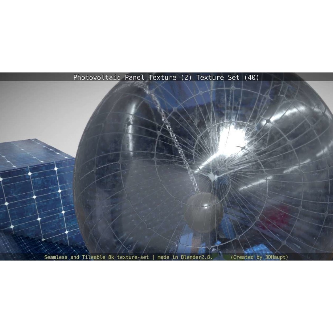 Photovoltaic Panel Texture 3D Model – Seamless 8K PBR Textures, FBX, OBJ - View 105