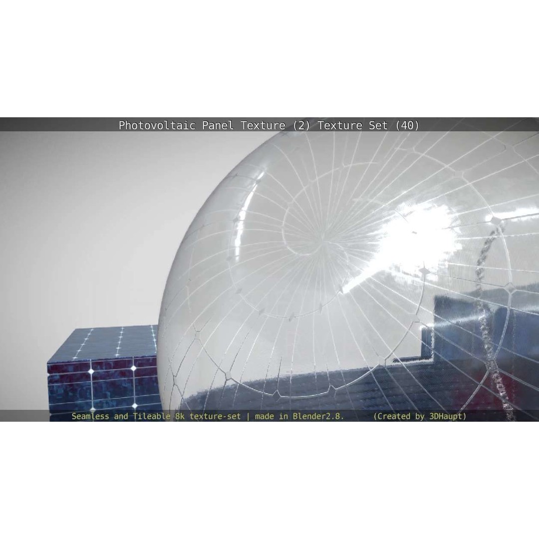 Photovoltaic Panel Texture 3D Model – Seamless 8K PBR Textures, FBX, OBJ - View 109