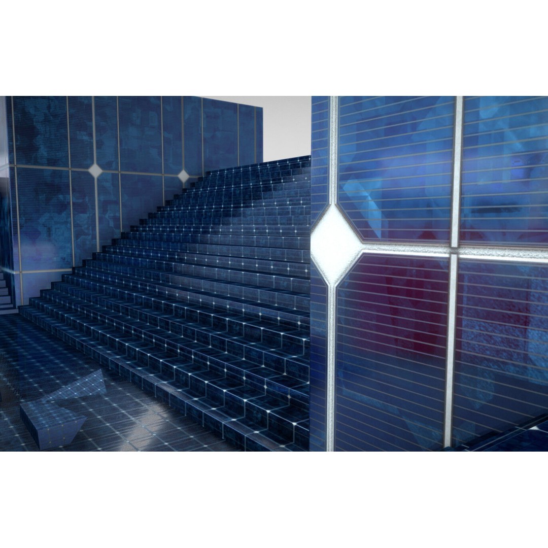 Photovoltaic Panel Texture 3D Model – Seamless 8K PBR Textures, FBX, OBJ - View 11