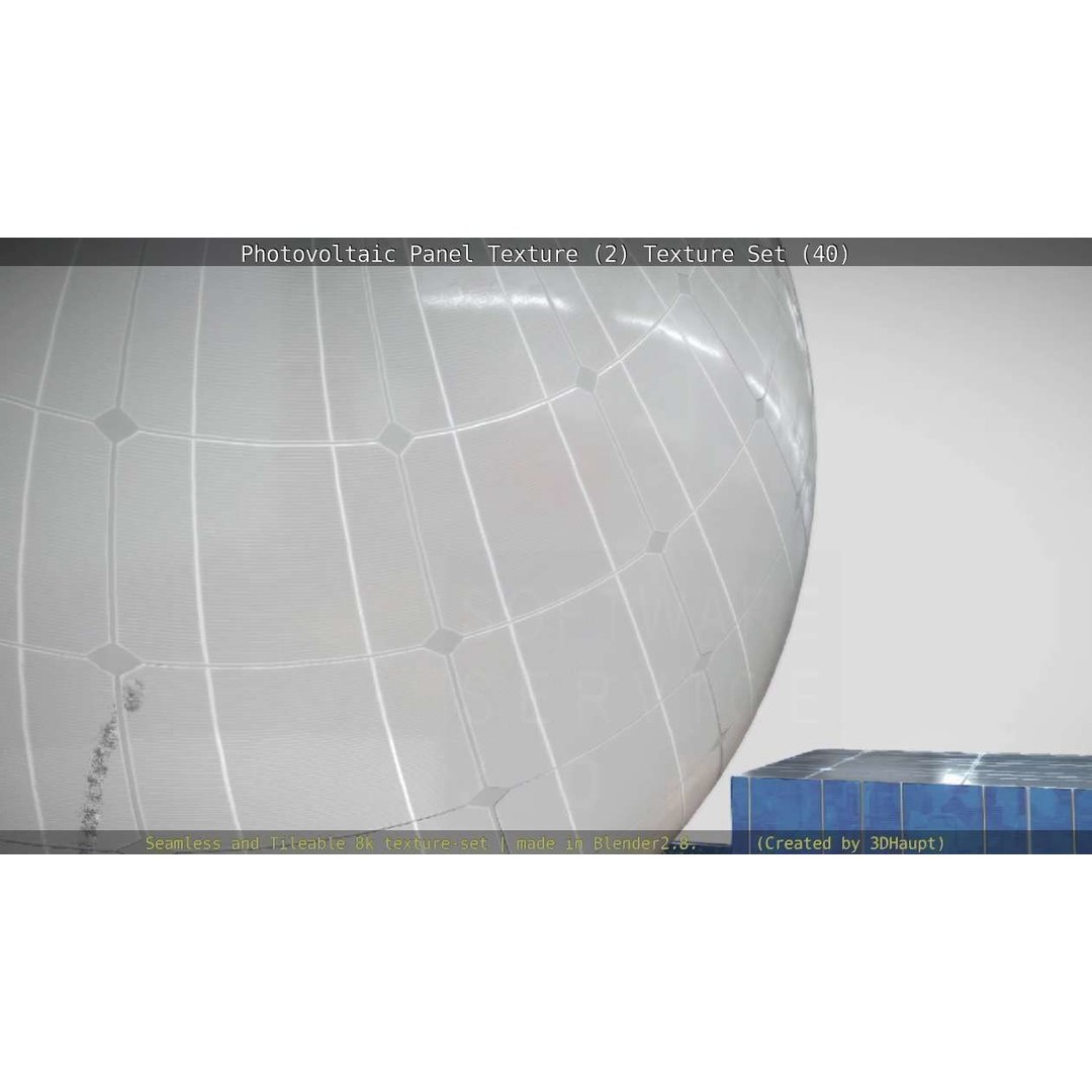 Photovoltaic Panel Texture 3D Model – Seamless 8K PBR Textures, FBX, OBJ - View 113