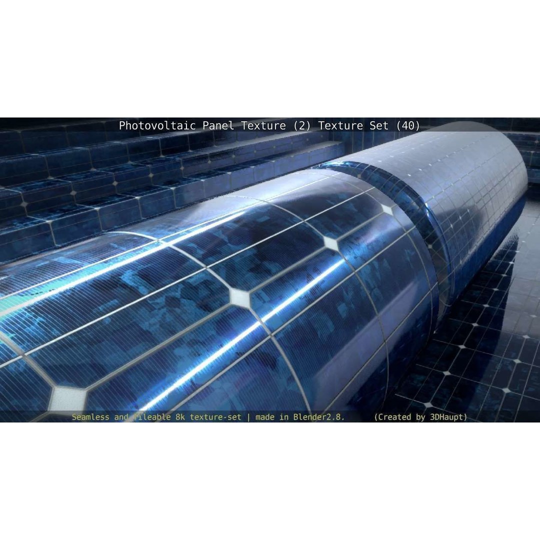 Photovoltaic Panel Texture 3D Model – Seamless 8K PBR Textures, FBX, OBJ - View 115