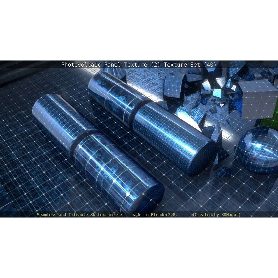 Photovoltaic Panel Texture 3D Model – Seamless 8K PBR Textures, FBX, OBJ - View 118