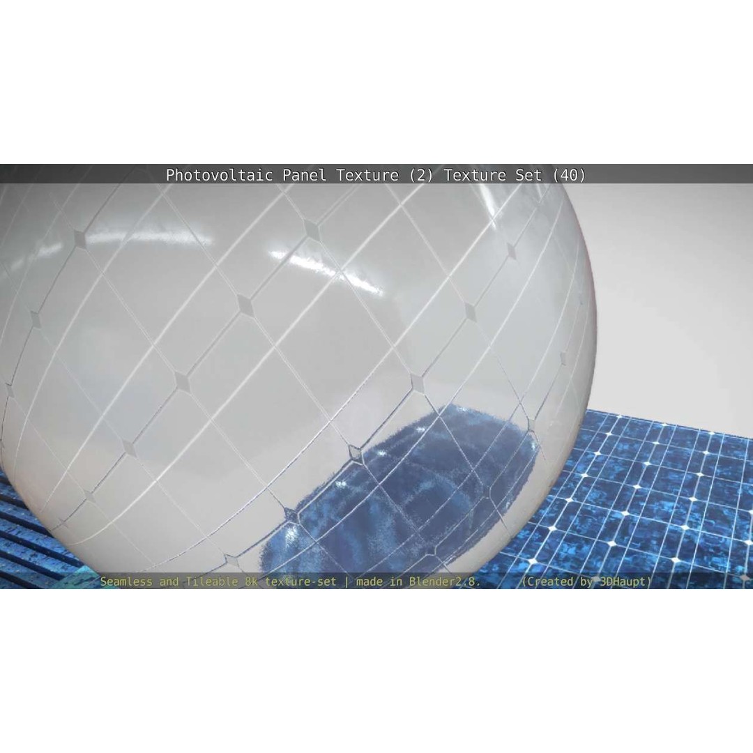 Photovoltaic Panel Texture 3D Model – Seamless 8K PBR Textures, FBX, OBJ - View 123