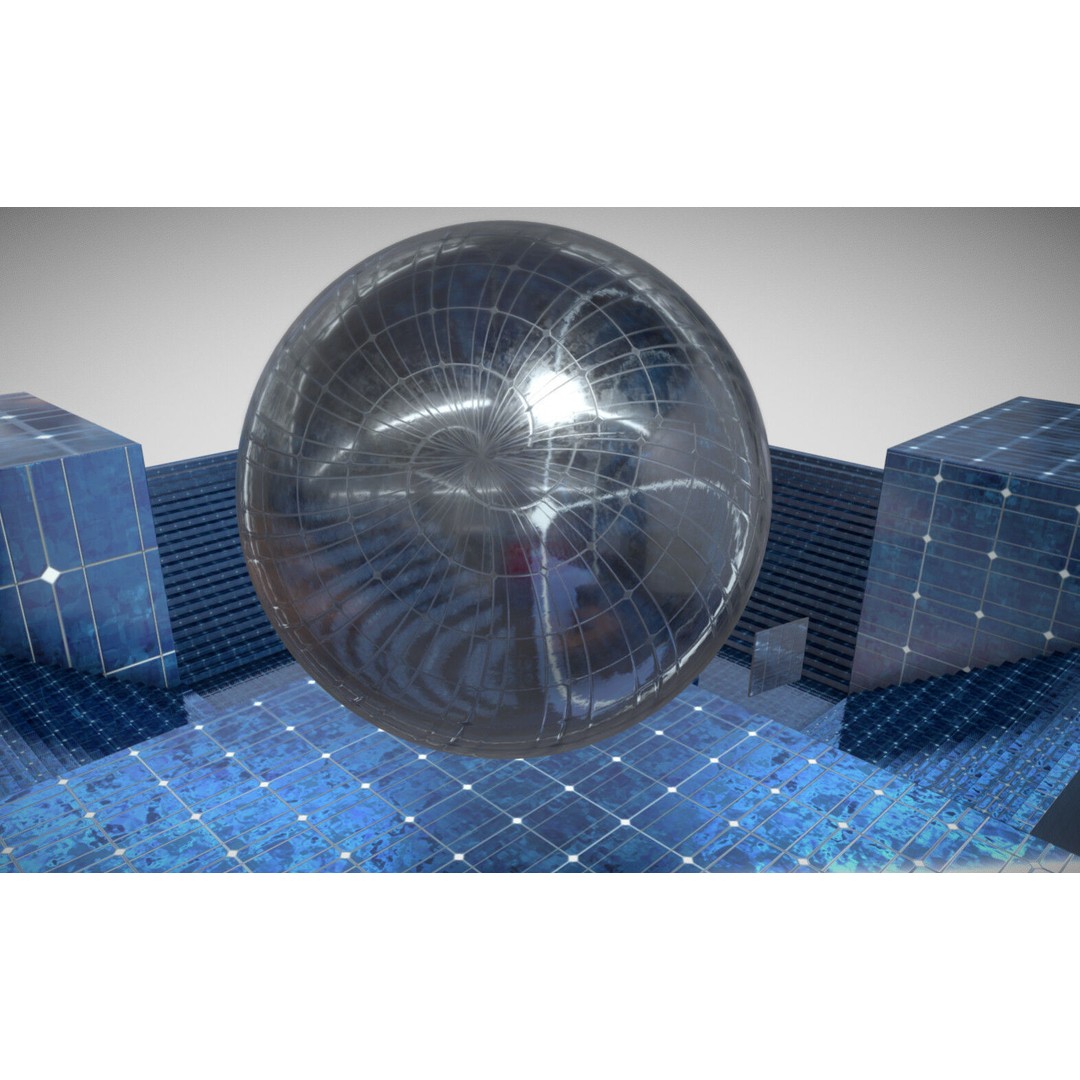 Photovoltaic Panel Texture 3D Model – Seamless 8K PBR Textures, FBX, OBJ - View 13