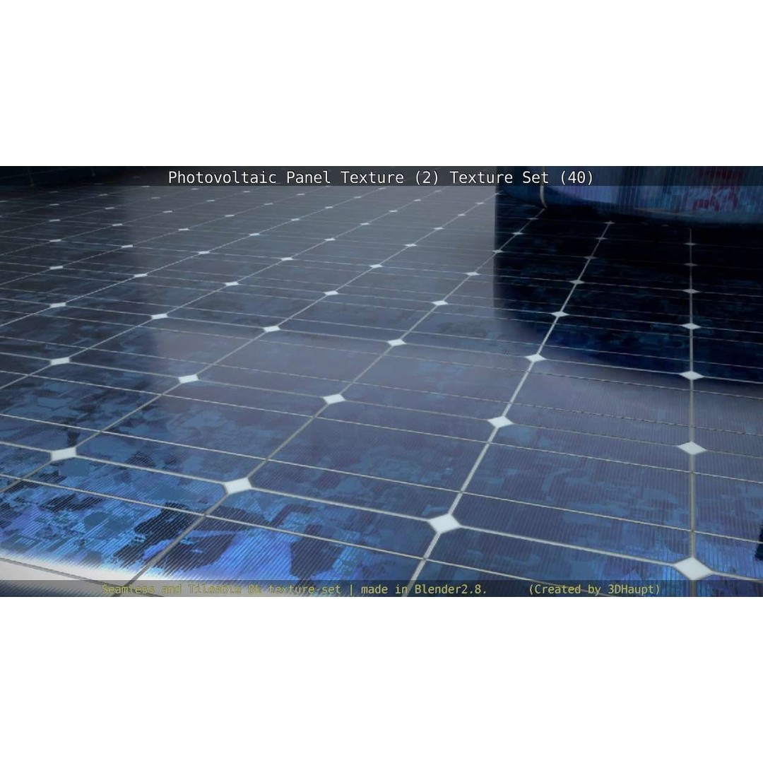 Photovoltaic Panel Texture 3D Model – Seamless 8K PBR Textures, FBX, OBJ - View 131
