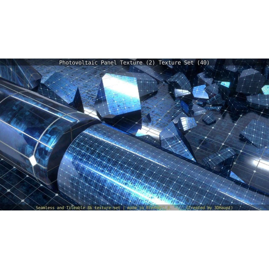 Photovoltaic Panel Texture 3D Model – Seamless 8K PBR Textures, FBX, OBJ - View 138