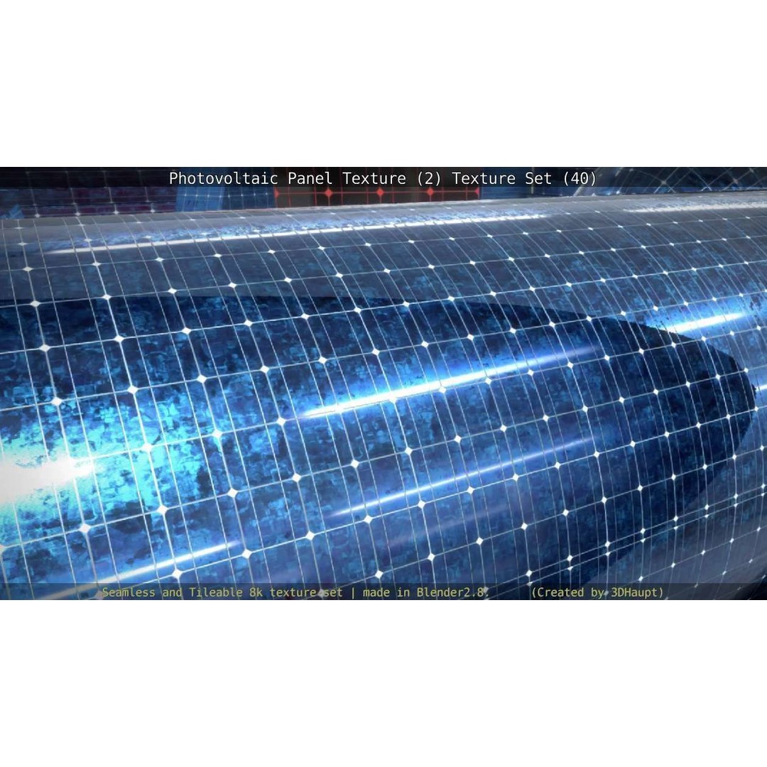 Photovoltaic Panel Texture 3D Model – Seamless 8K PBR Textures, FBX, OBJ - View 141