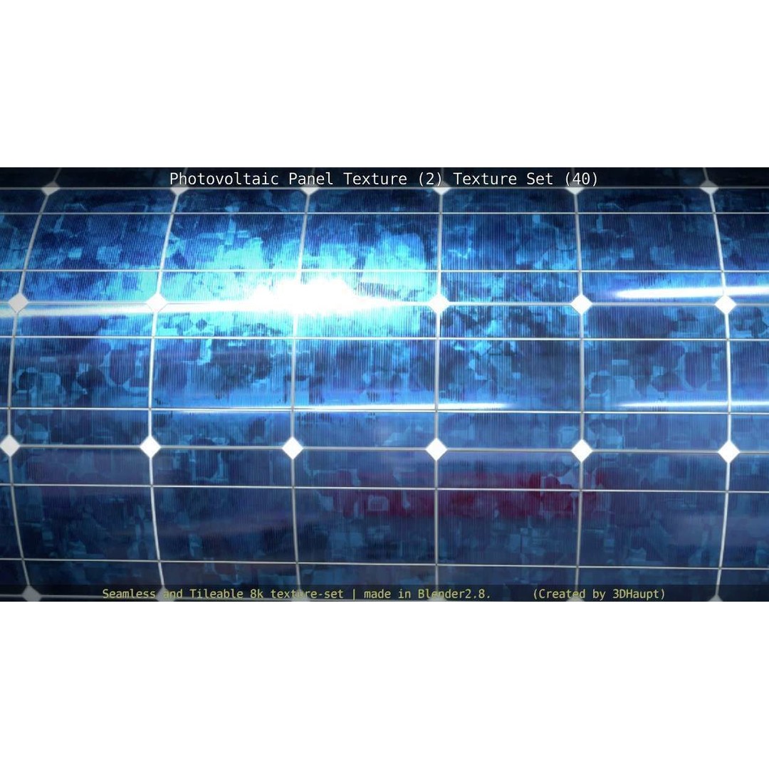 Photovoltaic Panel Texture 3D Model – Seamless 8K PBR Textures, FBX, OBJ - View 25