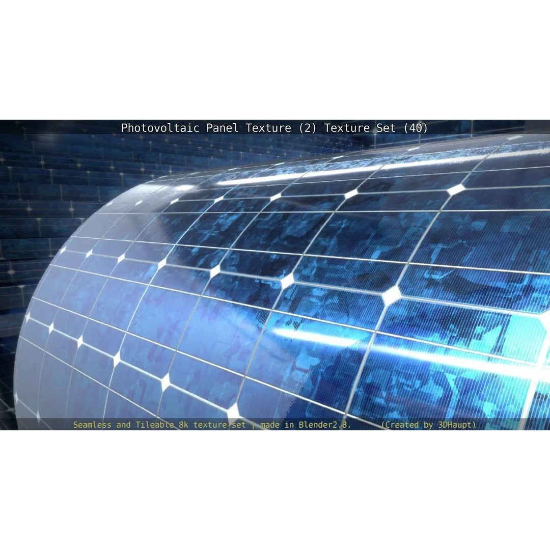 Photovoltaic Panel Texture 3D Model – Seamless 8K PBR Textures, FBX, OBJ - View 26
