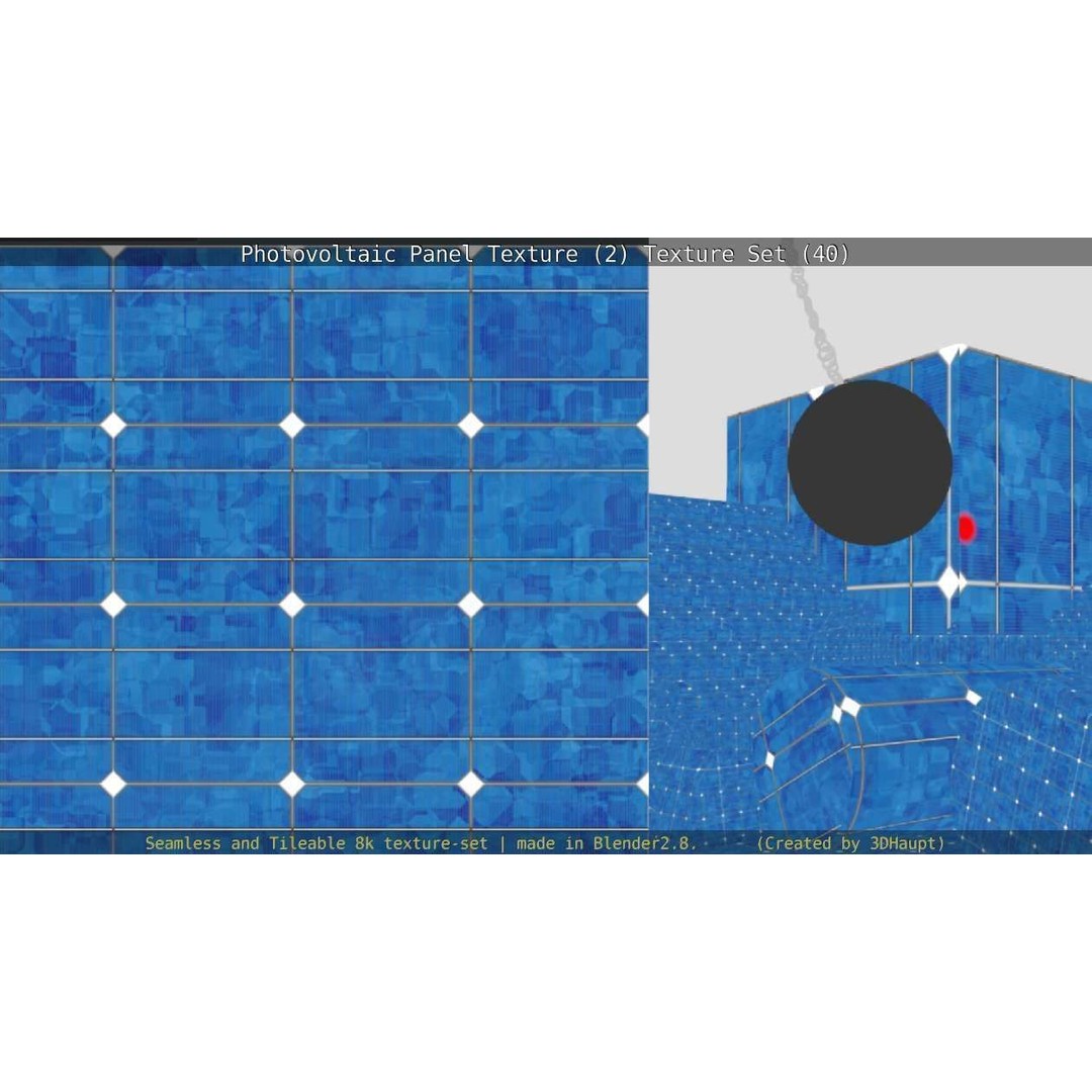 Photovoltaic Panel Texture 3D Model – Seamless 8K PBR Textures, FBX, OBJ - View 28
