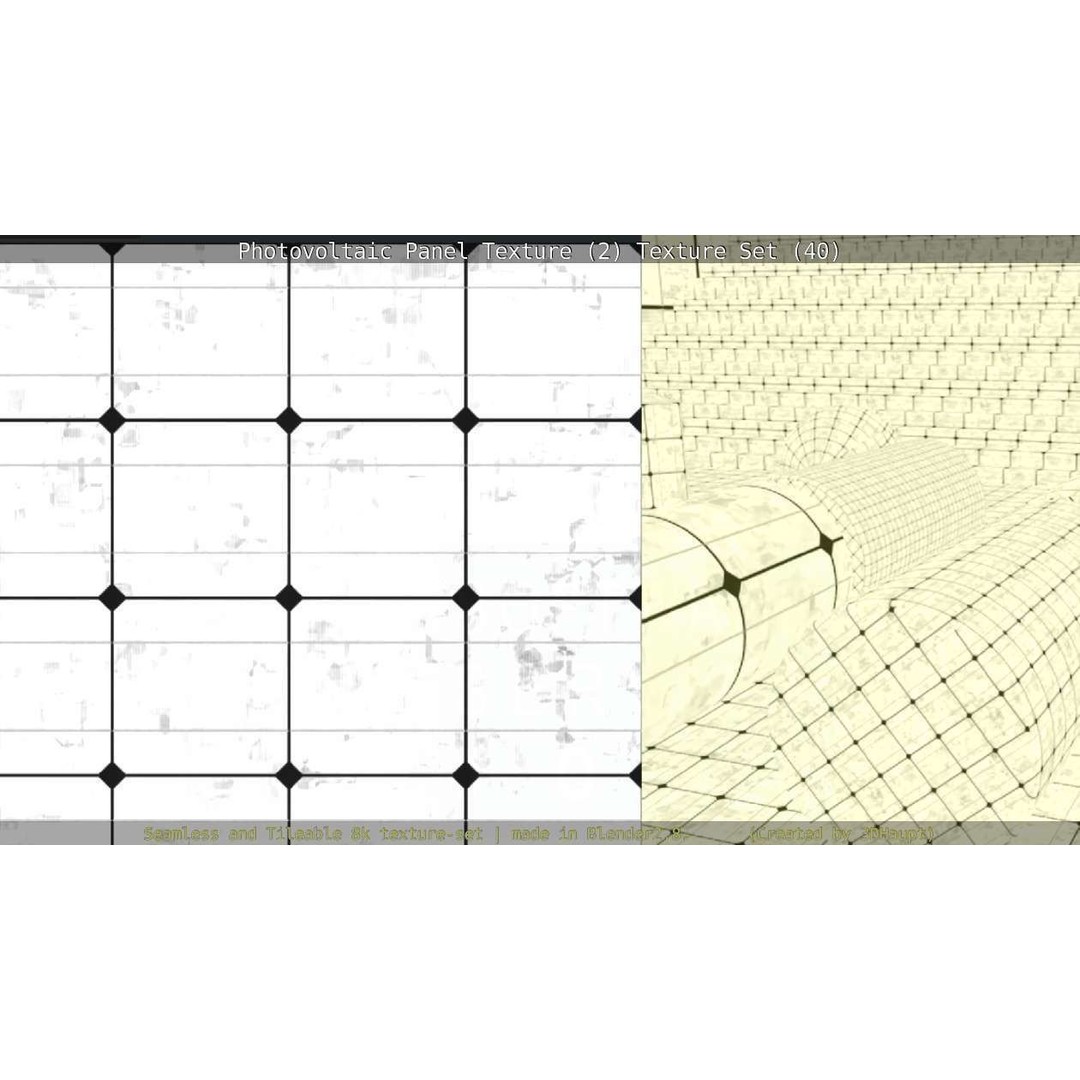 Photovoltaic Panel Texture 3D Model – Seamless 8K PBR Textures, FBX, OBJ - View 29