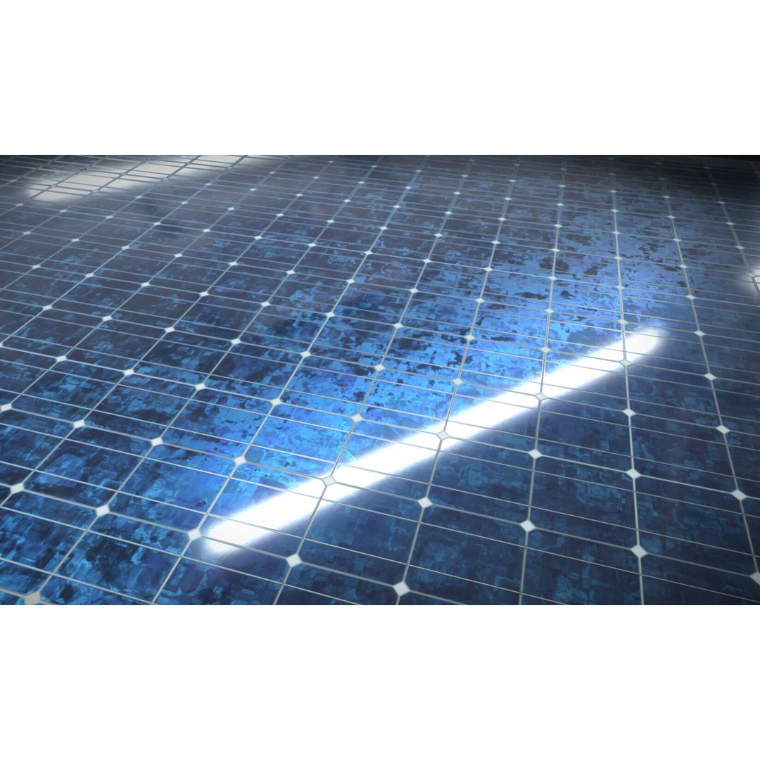 Photovoltaic Panel Texture 3D Model – Seamless 8K PBR Textures, FBX, OBJ - View 3