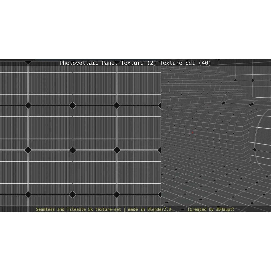 Photovoltaic Panel Texture 3D Model – Seamless 8K PBR Textures, FBX, OBJ - View 33