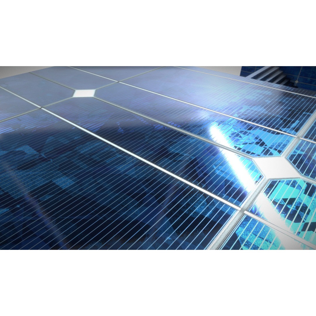 Photovoltaic Panel Texture 3D Model – Seamless 8K PBR Textures, FBX, OBJ - View 5