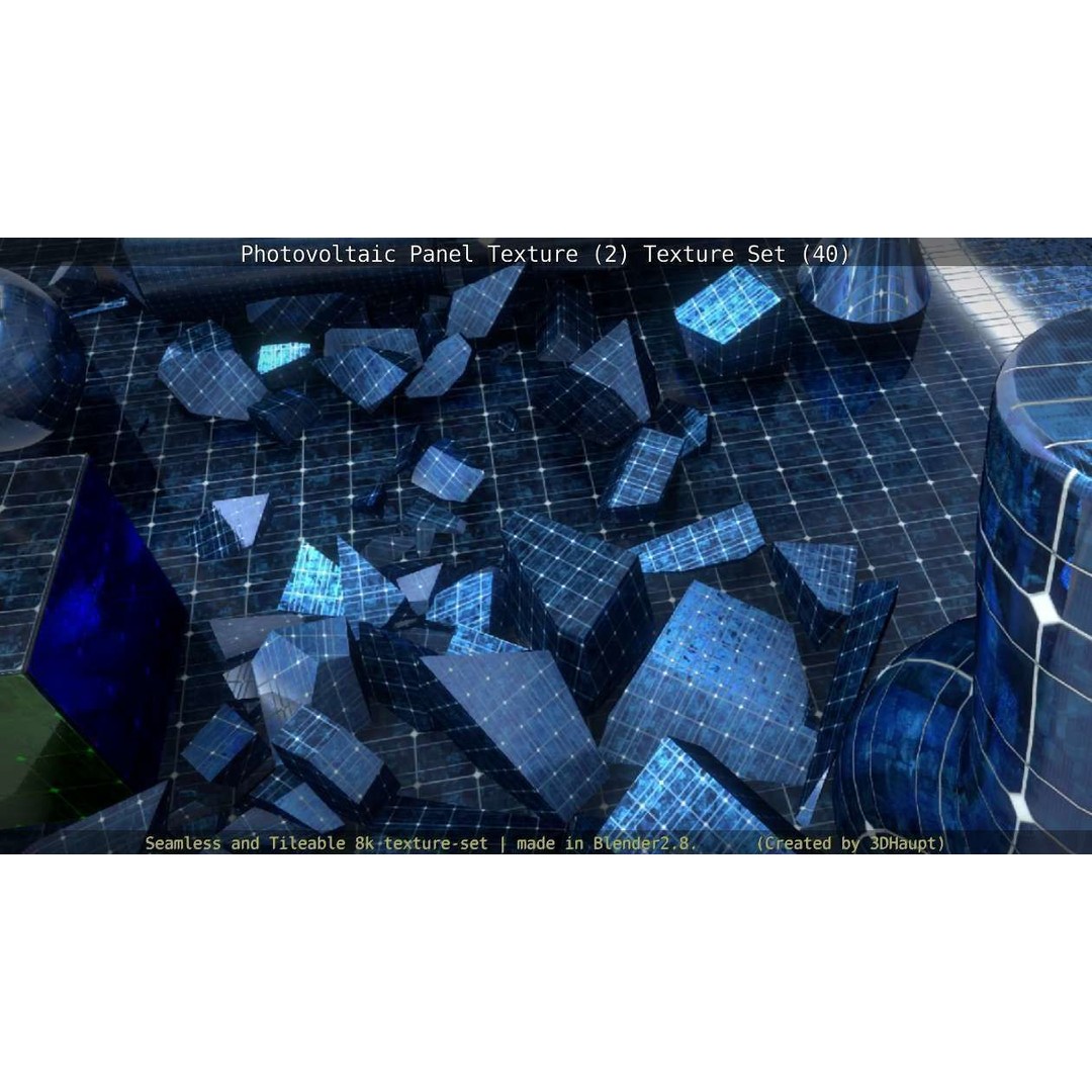 Photovoltaic Panel Texture 3D Model – Seamless 8K PBR Textures, FBX, OBJ - View 57