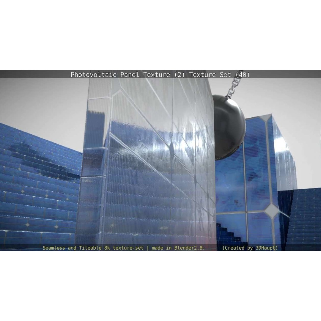 Photovoltaic Panel Texture 3D Model – Seamless 8K PBR Textures, FBX, OBJ - View 58