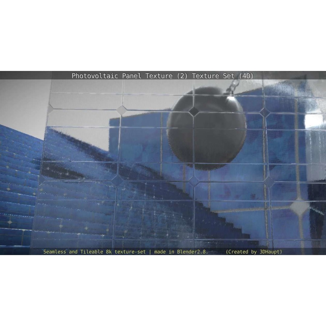 Photovoltaic Panel Texture 3D Model – Seamless 8K PBR Textures, FBX, OBJ - View 59