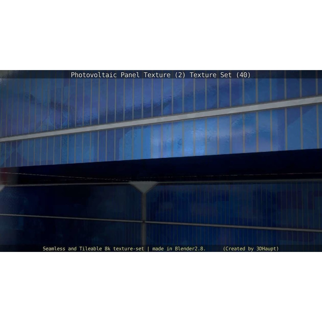 Photovoltaic Panel Texture 3D Model – Seamless 8K PBR Textures, FBX, OBJ - View 60