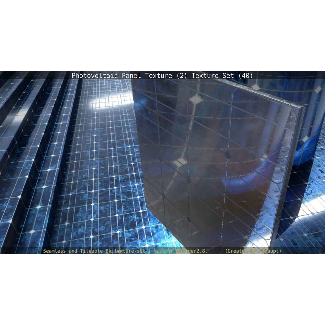 Photovoltaic Panel Texture 3D Model – Seamless 8K PBR Textures, FBX, OBJ - View 64