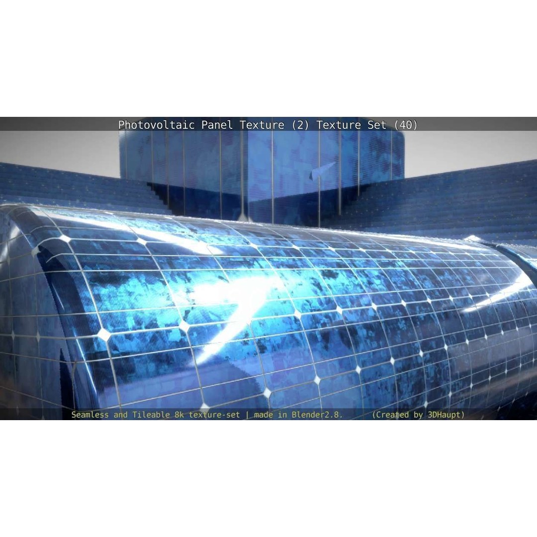 Photovoltaic Panel Texture 3D Model – Seamless 8K PBR Textures, FBX, OBJ - View 69