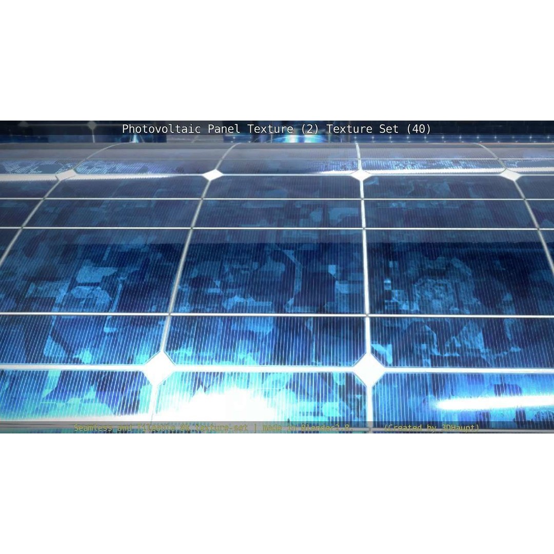 Photovoltaic Panel Texture 3D Model – Seamless 8K PBR Textures, FBX, OBJ - View 70