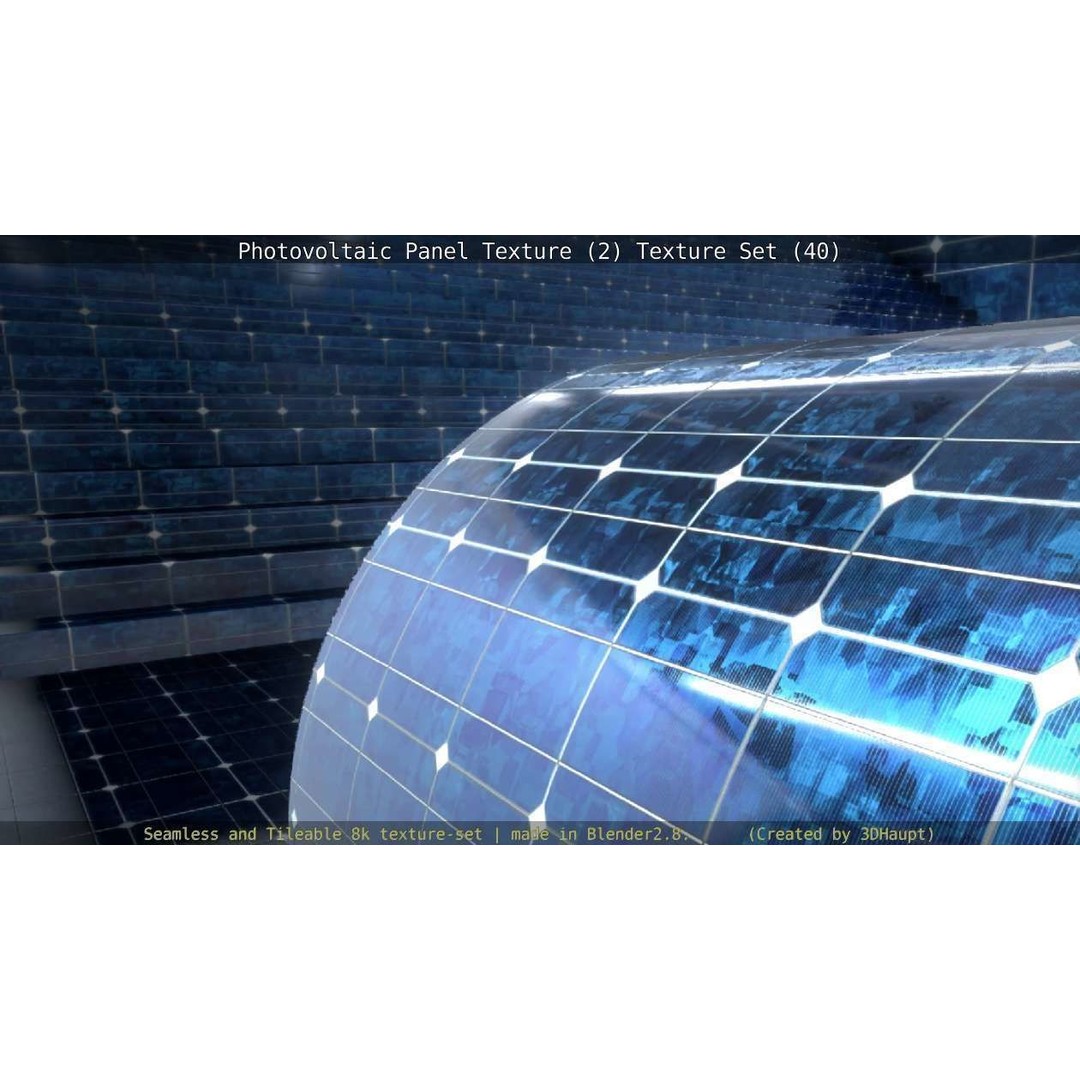 Photovoltaic Panel Texture 3D Model – Seamless 8K PBR Textures, FBX, OBJ - View 71