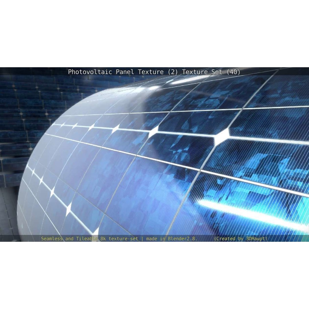 Photovoltaic Panel Texture 3D Model – Seamless 8K PBR Textures, FBX, OBJ - View 72
