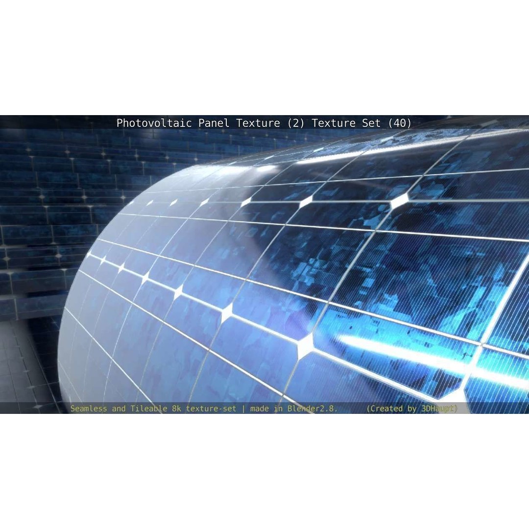 Photovoltaic Panel Texture 3D Model – Seamless 8K PBR Textures, FBX, OBJ - View 77