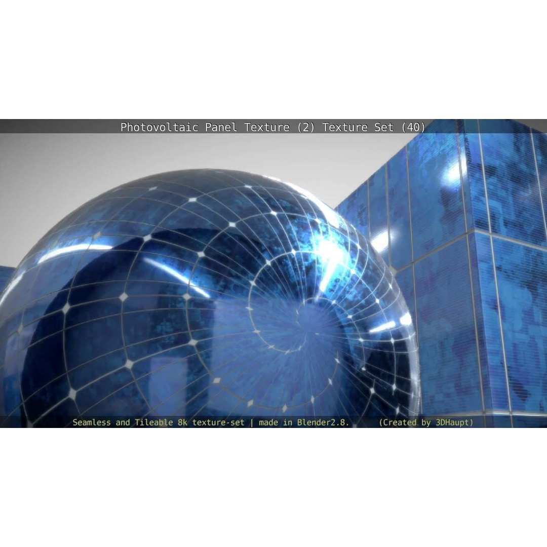 Photovoltaic Panel Texture 3D Model – Seamless 8K PBR Textures, FBX, OBJ - View 79