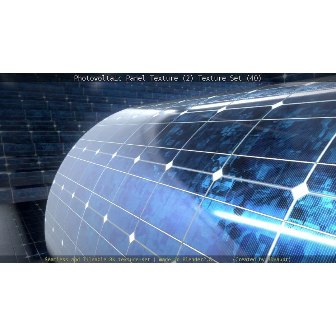 Photovoltaic Panel Texture 3D Model – Seamless 8K PBR Textures, FBX, OBJ - View 81