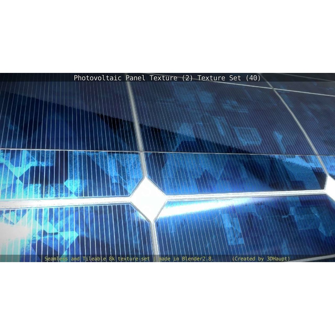 Photovoltaic Panel Texture 3D Model – Seamless 8K PBR Textures, FBX, OBJ - View 83