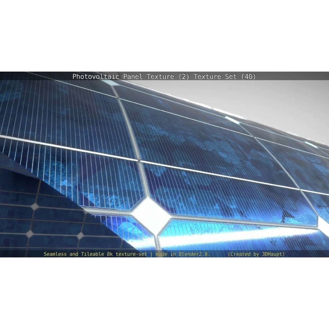 Photovoltaic Panel Texture 3D Model – Seamless 8K PBR Textures, FBX, OBJ - View 84