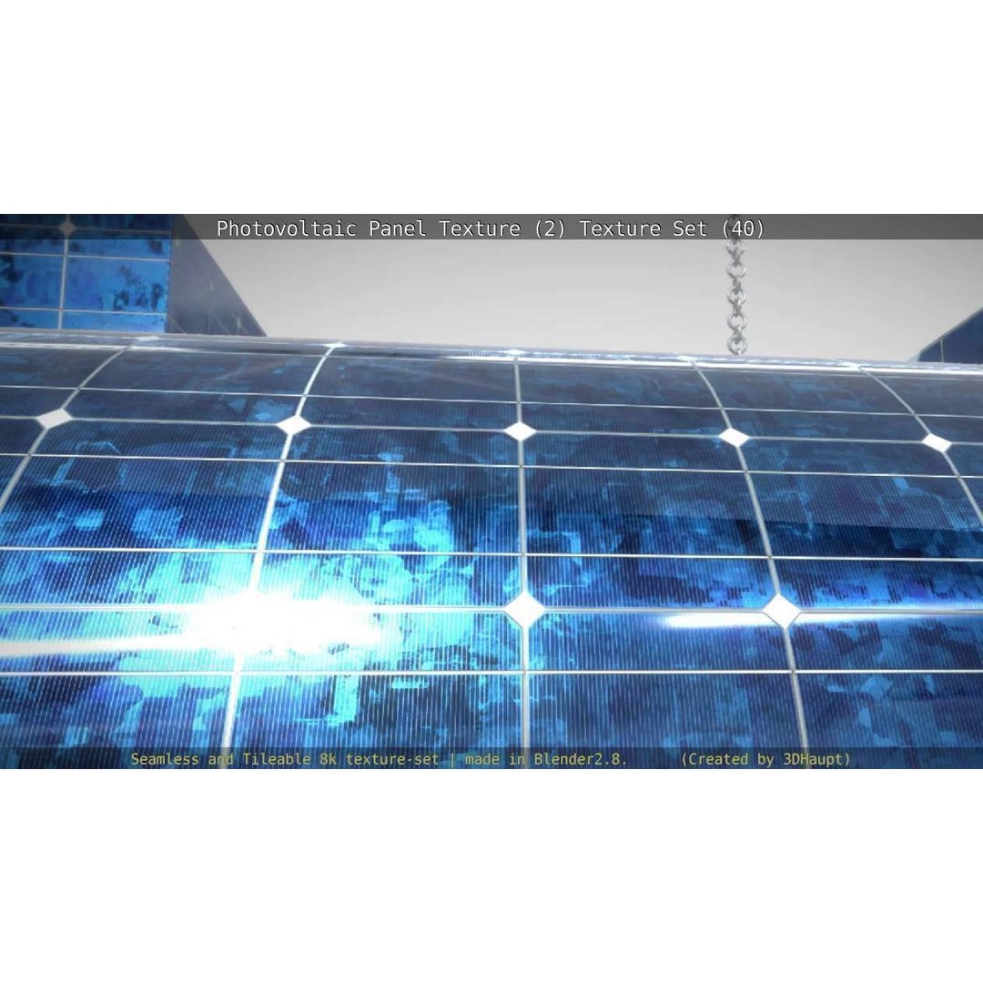 Photovoltaic Panel Texture 3D Model – Seamless 8K PBR Textures, FBX, OBJ - View 86