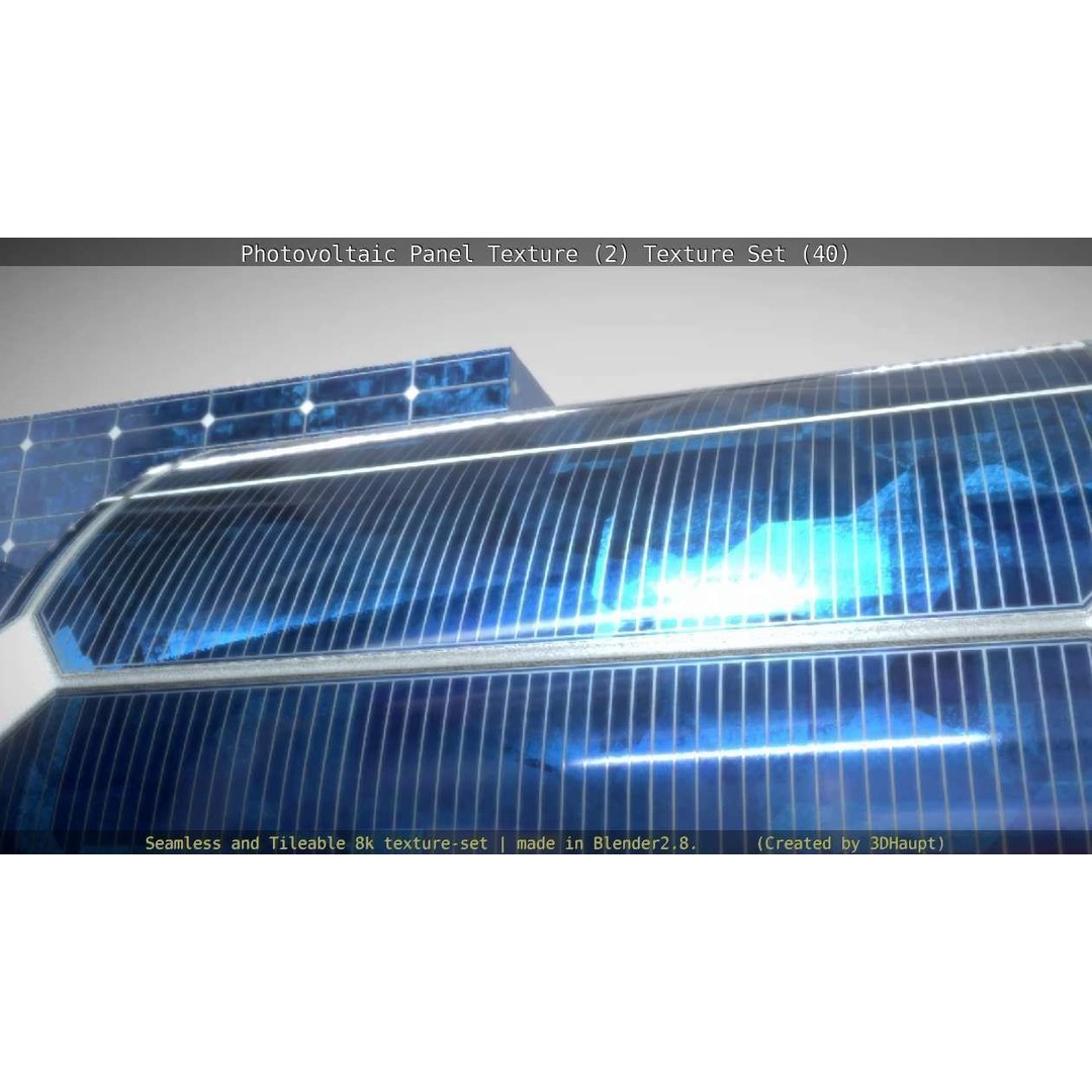 Photovoltaic Panel Texture 3D Model – Seamless 8K PBR Textures, FBX, OBJ - View 87