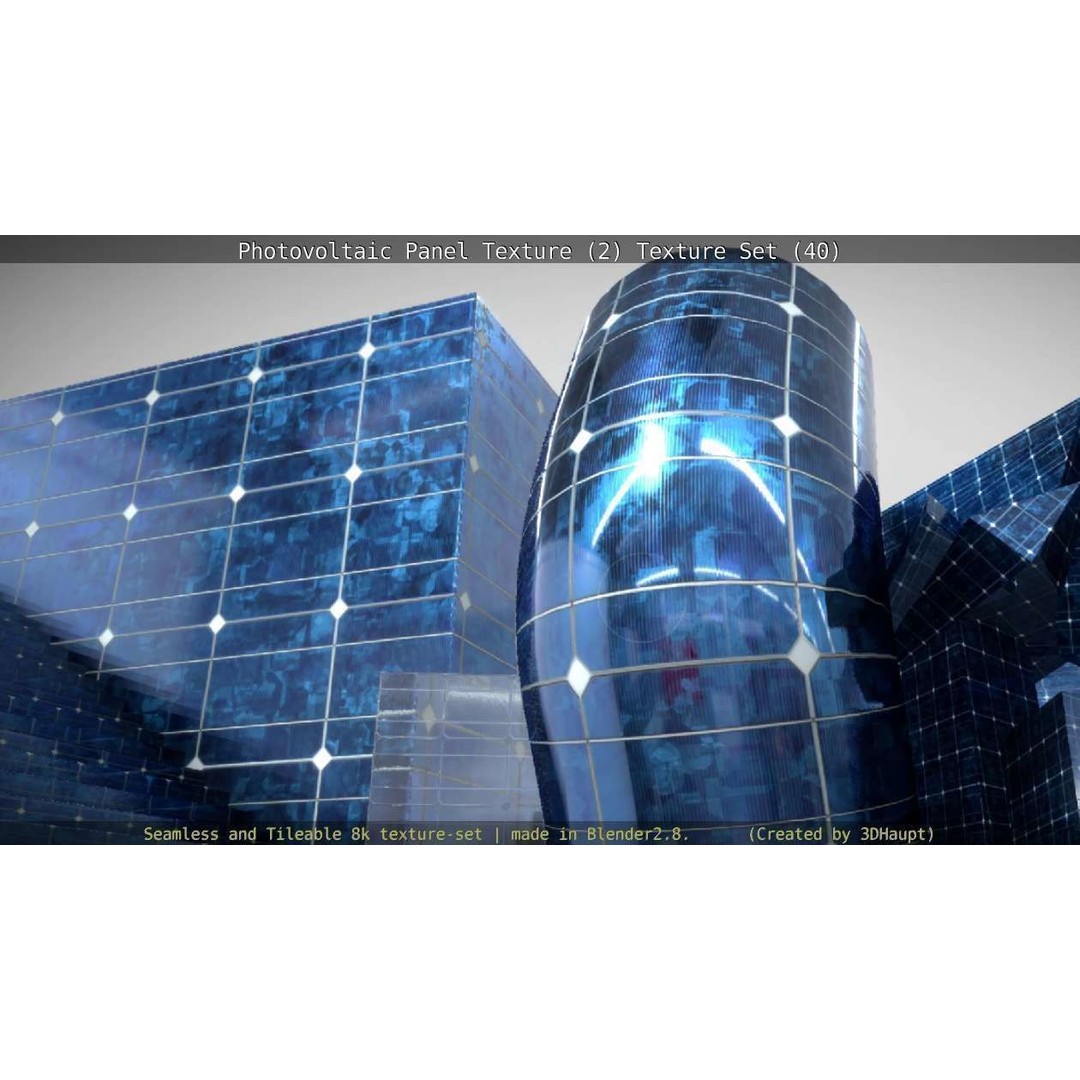 Photovoltaic Panel Texture 3D Model – Seamless 8K PBR Textures, FBX, OBJ - View 88