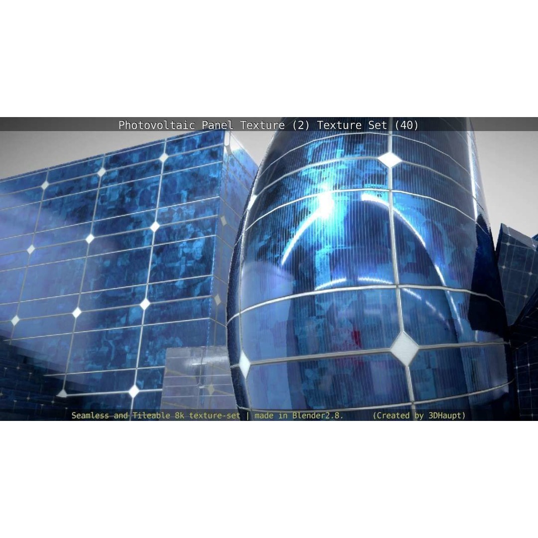 Photovoltaic Panel Texture 3D Model – Seamless 8K PBR Textures, FBX, OBJ - View 89