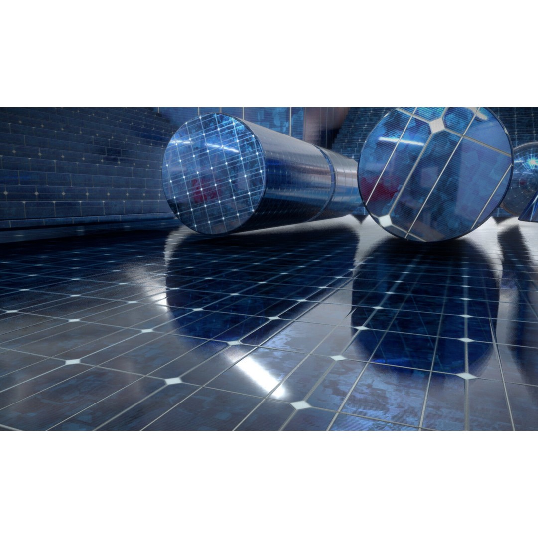 Photovoltaic Panel Texture 3D Model – Seamless 8K PBR Textures, FBX, OBJ - View 9