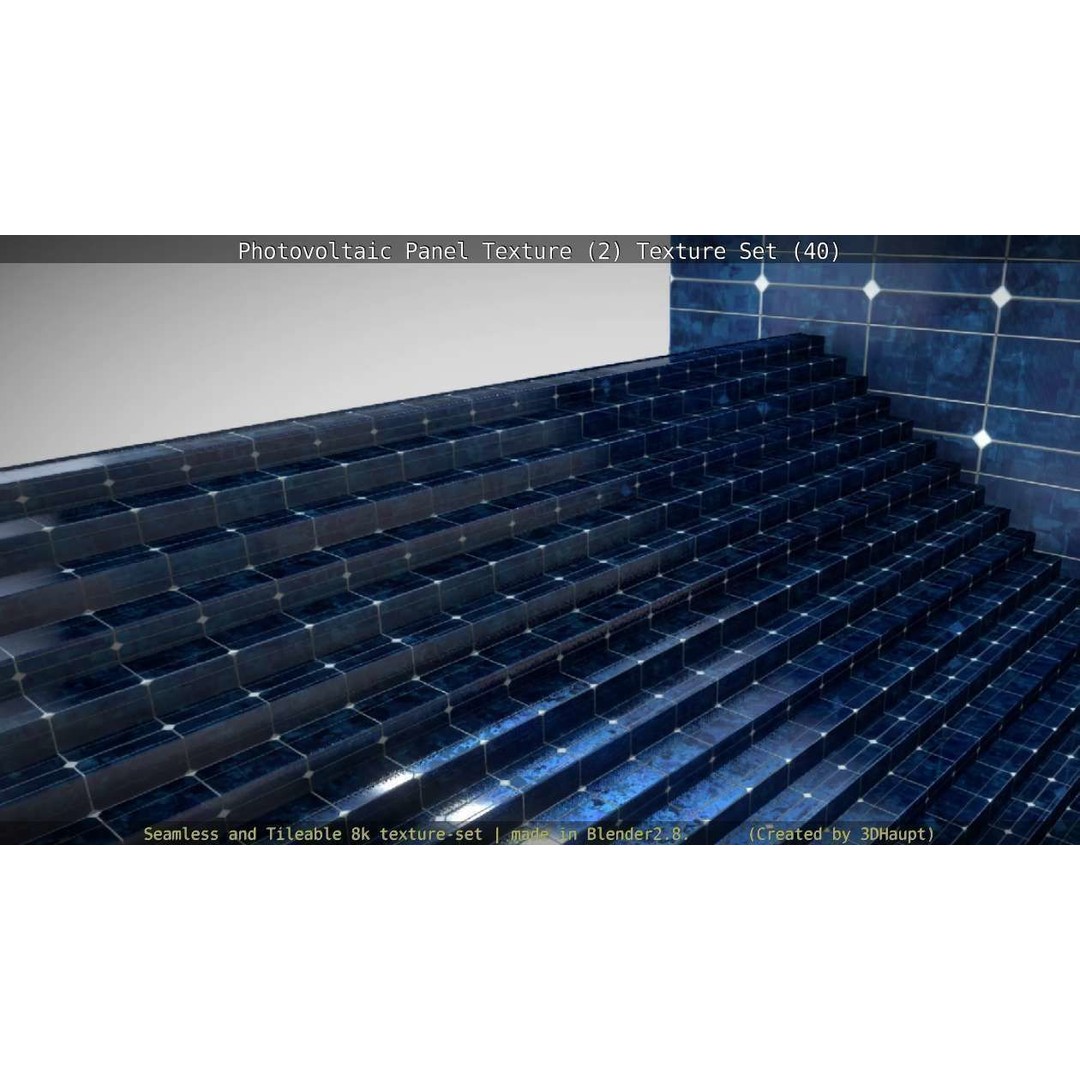 Photovoltaic Panel Texture 3D Model – Seamless 8K PBR Textures, FBX, OBJ - View 91