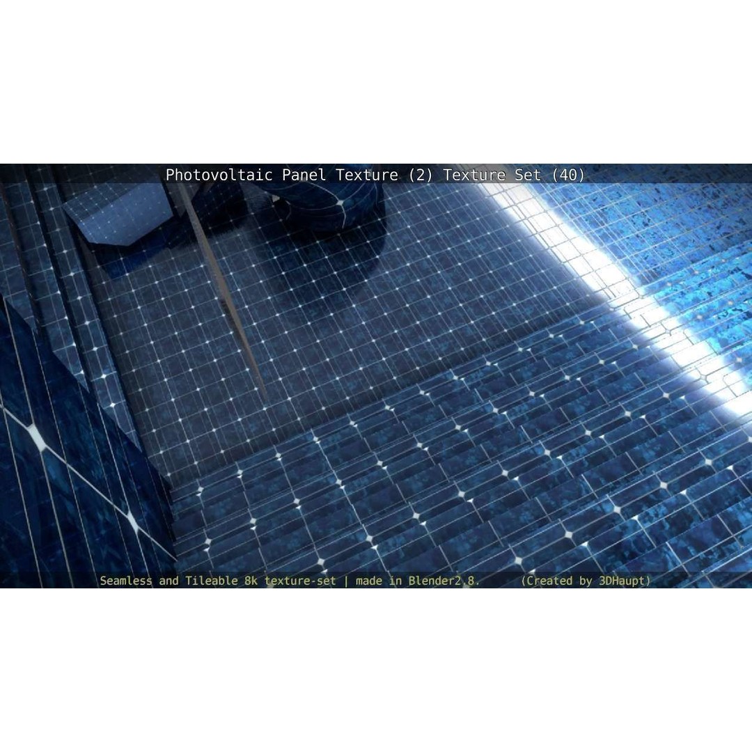 Photovoltaic Panel Texture 3D Model – Seamless 8K PBR Textures, FBX, OBJ - View 93